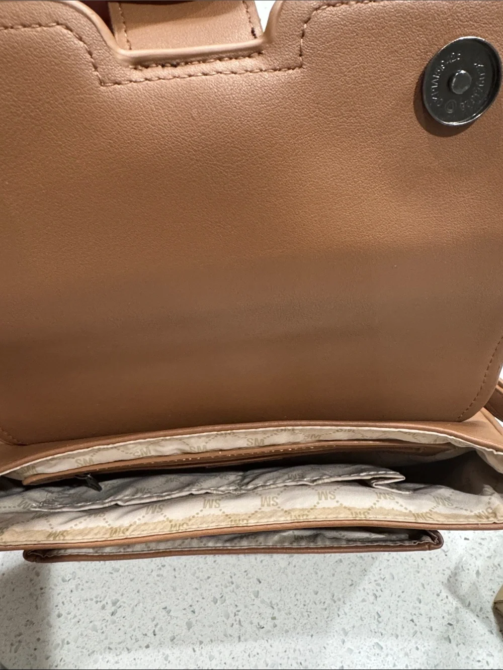 Steve Madden Caramel Tan Buckle Shoulder Bag